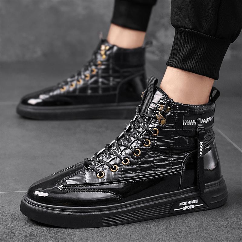 Autumn and winter new down cloth warm high-top board shoes student sports and leisure short boots 39