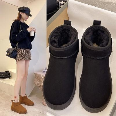 Schneestiefel für Damen, Kurzer Schaft mit dickem Fleece und warmen Baumwollschuhen, Rutschfeste Winter-Neuschuhe für Studentinnen, Koreanische Version Damenschuhe