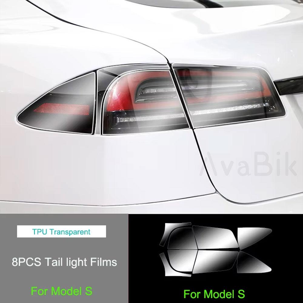 TPU Blackened Headlight Taillight Foglight Protective Film for Tesla Model X  For Model S 2024 Black Color Changing Films