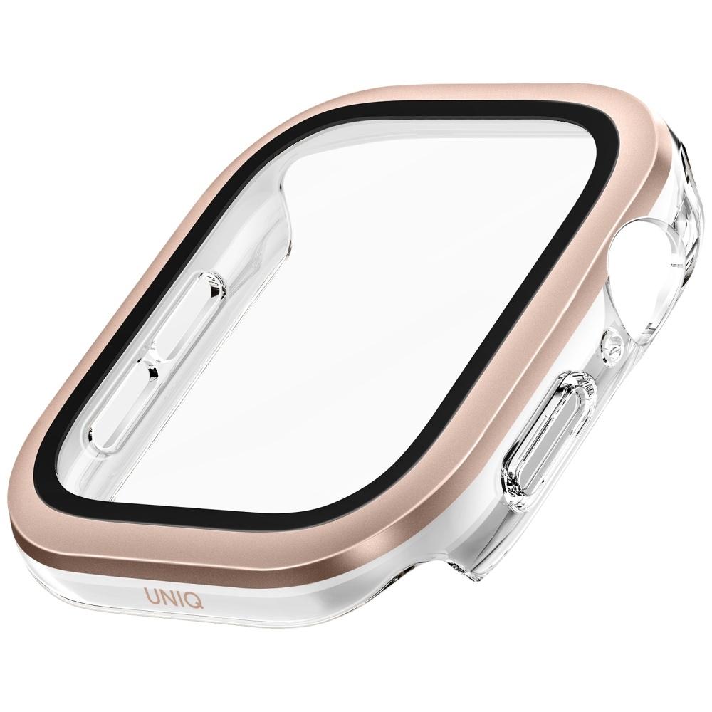 Etui do Apple Watch Series 10 UNIQ Szkło hartowane Różowo-złoty