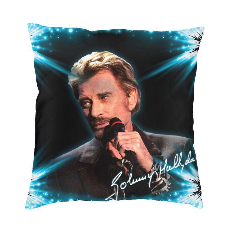 Johnny Hallyday Pillow Home Decor Fashion French Rock Singer Cushions for Sofa Square Pillowcase