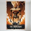 Vintage The Iron Giant Movie Metal Tin Sign Retro Iron Giant Robot Pickup Truck Full Moon Wall Decor for Man Cave Bar Cafe Home