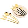 24Pcs Mint Gold Dinnerware Set Knife Fork Coffee Spoon Cutlery Western Stainless Steel Tableware Flatware Kiechen Silverware