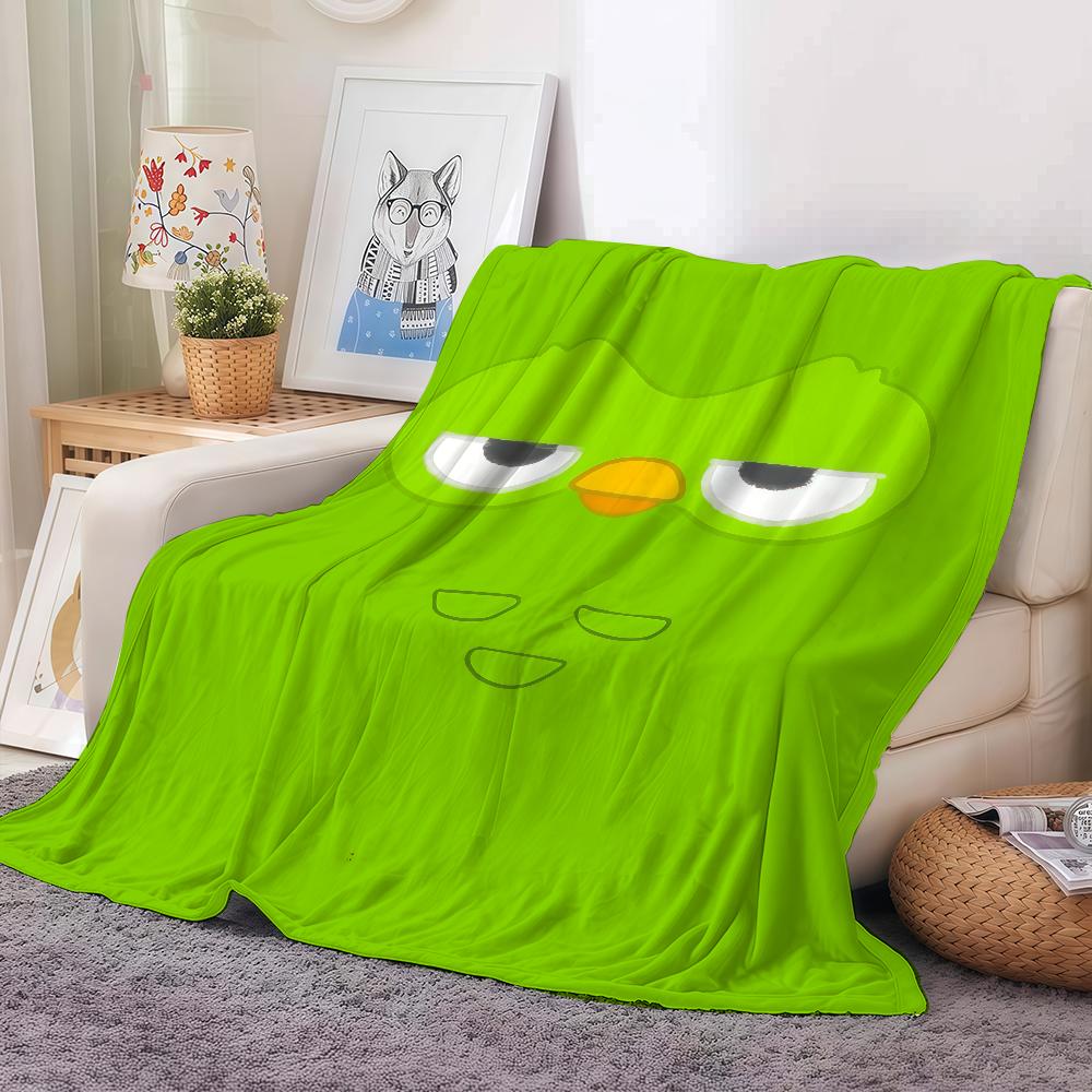 

Educational Cartoon D-Duolingo Blanket Warm And Soft Suitable For Bedroom Living Room Sofa Bed Office Travel Camping 30x40in