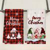 2 Pack Christmas Kitchen Towels Cute Gnome Pattern Absorbent Dish Cloths Festive Home Decor Gift