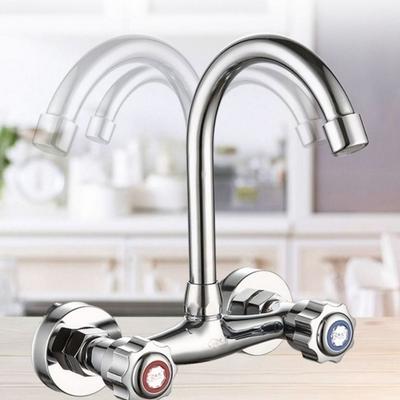 Válvula de Entrada de Água Externa em Metal Moderna Válvula de Torneira Dupla para Chuveiro Quente e Frio Válvula Desviadora Montada na Parede