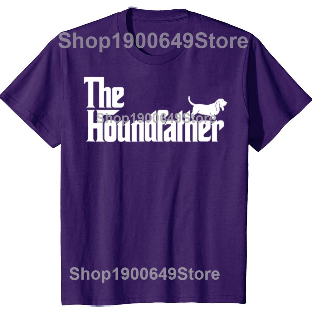 Funny Basset Hound Father Dog Shirt The Houndfather Men Womens Fashion Casual Tshirt 100 Cotton Loose Oversized T Shirt Summer