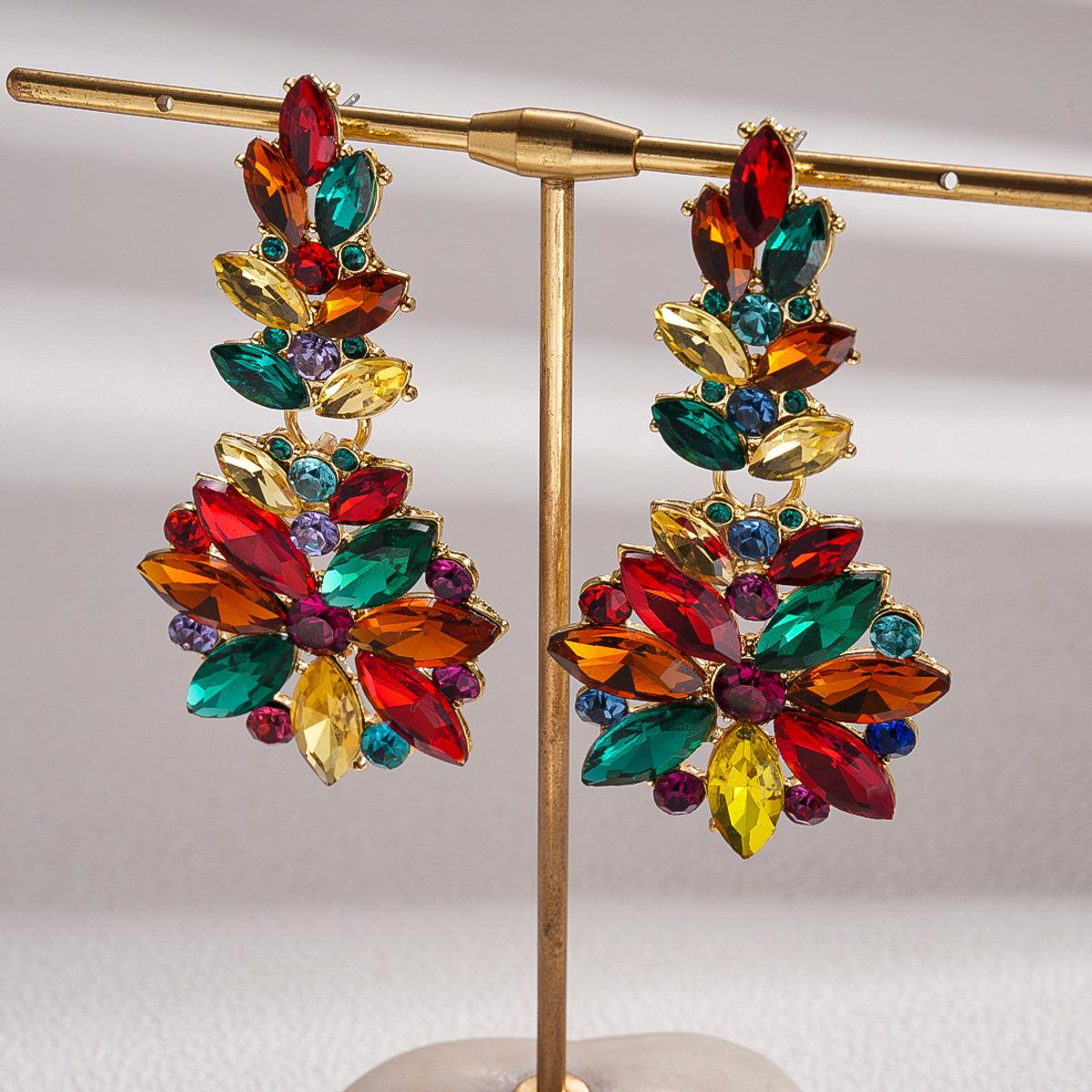 Серьги-гвоздики с лепестком цветка из стекла, окрашенные серебряной иглой, нишевая мода, серьги в придворном стиле