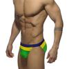 Men's High Slit Sexy Triangle Swimming Trunk Quick Dry Drawstring Color Blocked Beach Shorts