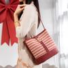 Houndstooth Pattern Niche Design Large-capacity Underarm Bucket Bag for Women 2023 Birthday Gift Red Bridal Wedding Bag