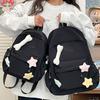 Solid Color Simple Casual Backpack Female Niche Design Sense Lightweight Size Backpack Class Primary and Secondary School Students Schoolbag