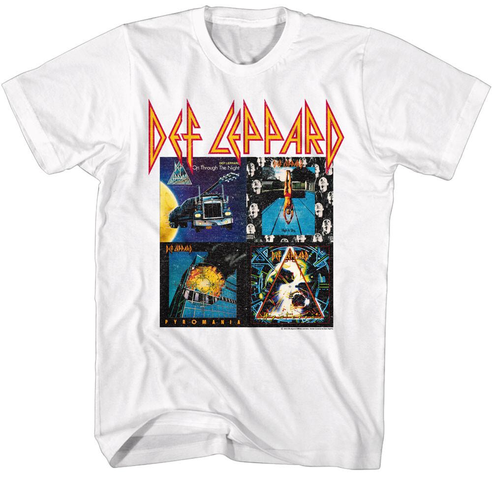 Def Leppard 4 Different Album Covers Men T Shirt Rock Music Band Merch XXXXL