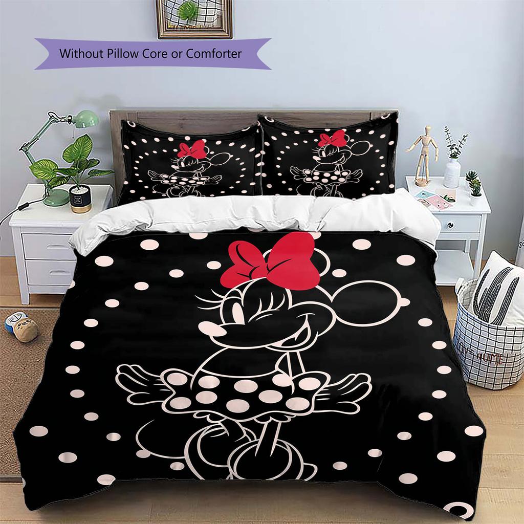 Colorful Mickey Mouse Head Sticker Pattern, Warm and Comfortable Bedding Set, The Perfect Choice To Decorate A Child's Bedroom.