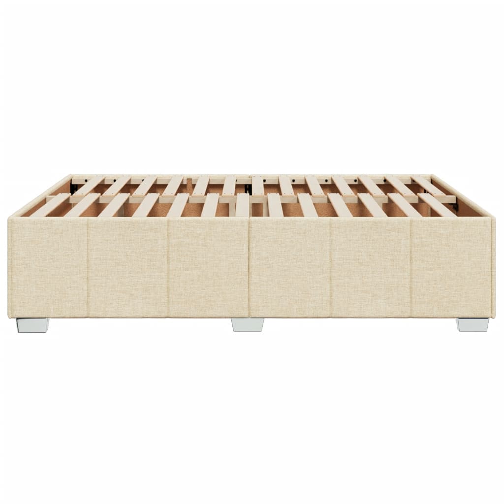 Bed Frame without Mattress Cream 140 x 200 cm Fabric