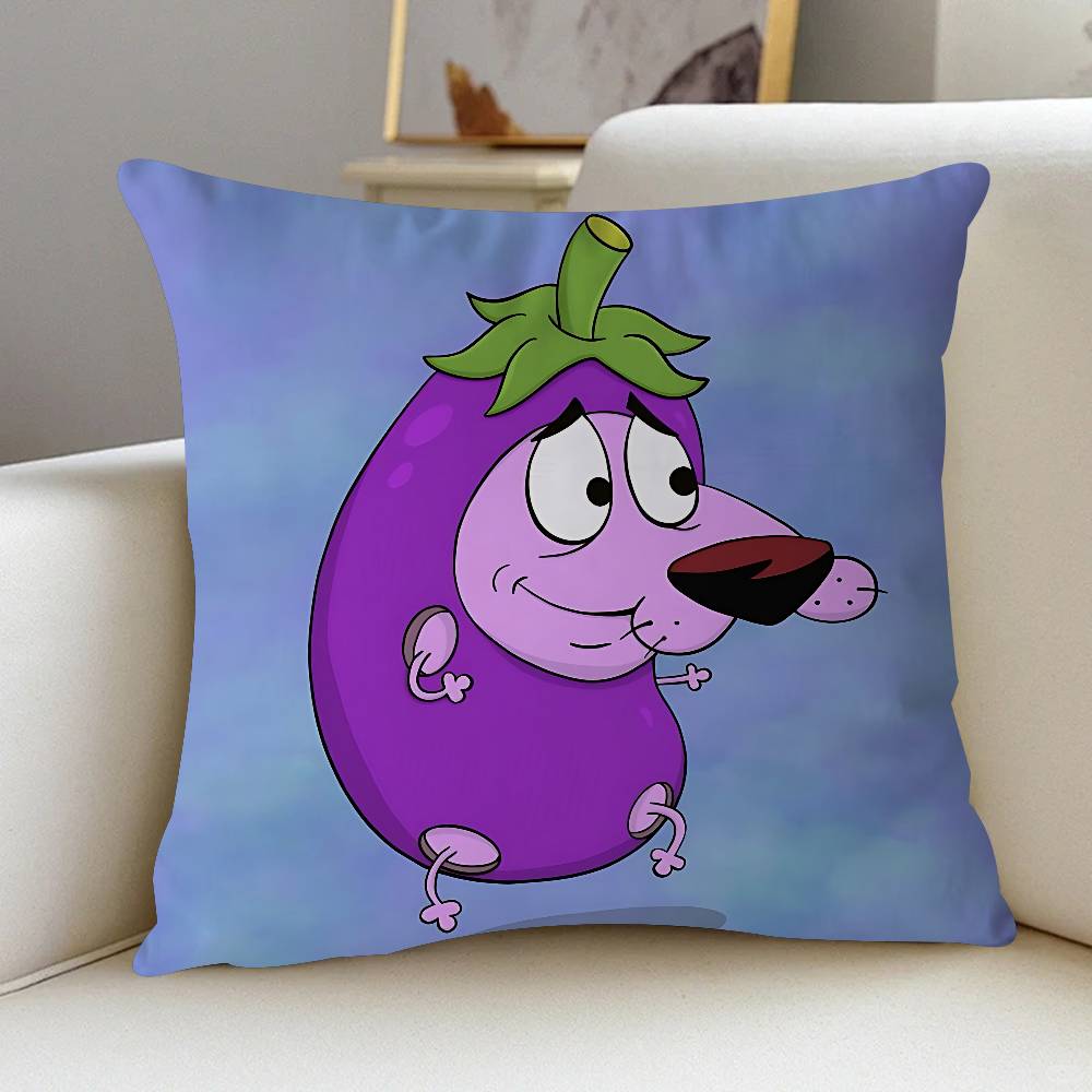 Cute Courage The C-Cowardly Dog Cushion Cover Car Throw Pillow Case For Sofa Car Christmas Gift 40x40cm 45x45cm