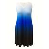 Vestito con Stampa a Gradiente Taglie Forti Vestito Canotta con Scollo a V per Vacanze Primavera & Estate Abbigliamento Taglie Forti Donna Vestito Senza Maniche