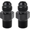 EVIL ENERGY 6AN Male Flare To 1/8" NPT Pipe Fitting Adapter Aluminum Straight Black 2PCS