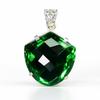 Green Sapphire Pendant Quality 80.60 Ct Lab Grown 925 Silver Fancy September Birthday Birthstone