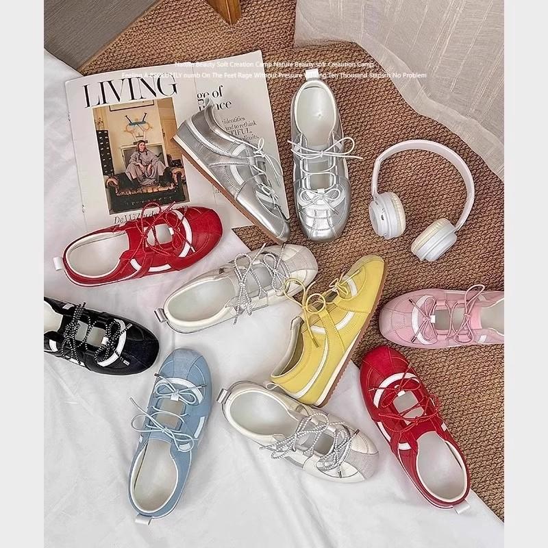 Height increase within 3cm~ Leather platform ballet training shoes women's 2025 new summer Mary Jane shoes lazy single shoes