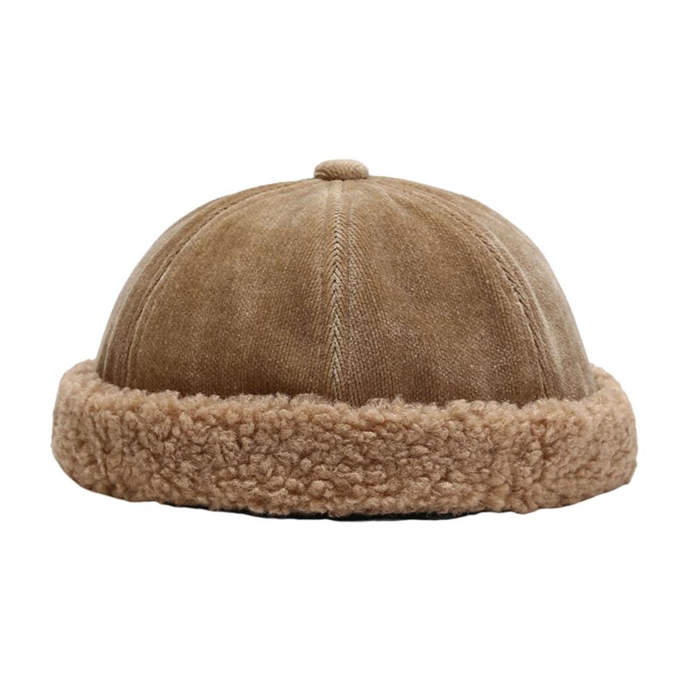 Beanie-Mütze, verdickte Wintermütze, Verschlussbandmütze, Damenmütze, verdickte Plüschmütze ohne Krempe