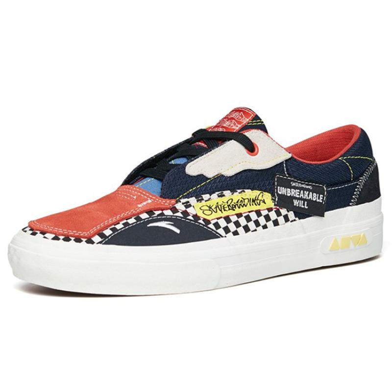 Anta Aoxing Anti-Slip And Wear-Resistant Lightweight Low-Top Skateboard Shoes Men's Black Blue Red Lace-Up Version Sneakers 112228015-8