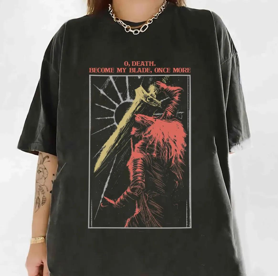 Maliketh The Black Blade Shirt Maliketh Black Blade TShirt Oversized Summer Unisexs and Womens Loose and Breathable Tshirt Top S