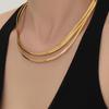 18K Gold-Plated Stainless Steel Necklace: Unique Design with Elegant Cross-Border Style