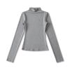 Autumn Winter Brushed Half-High Collar Slimming Pullover Long Sleeve Top 2025