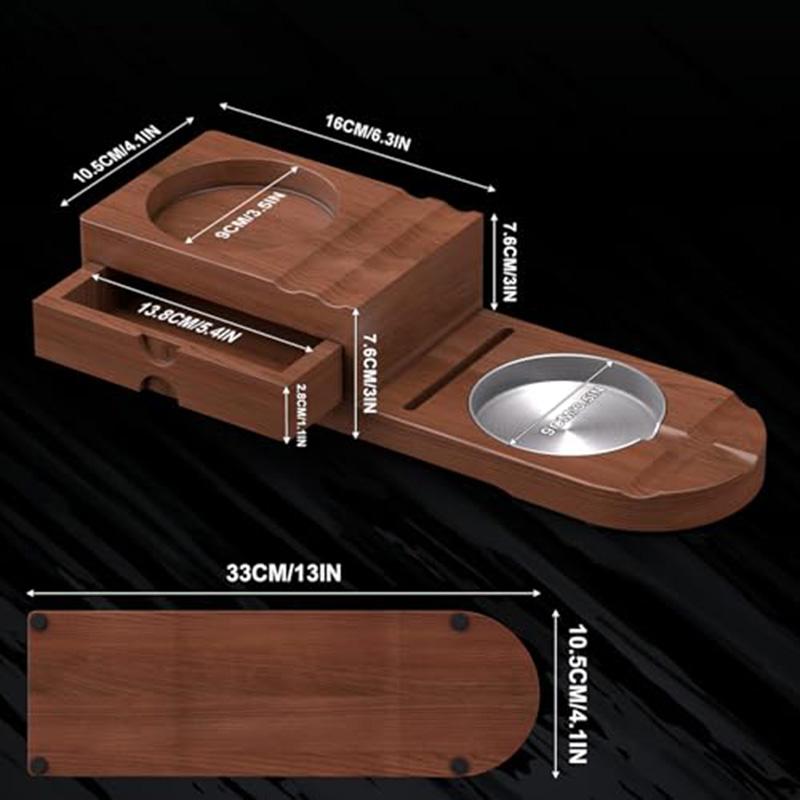Multi Function Solid Wood Cigar Ashtray with Drawers Whiskey Cup Holder Tray Cigar Box Accessories Holder Smoking tools