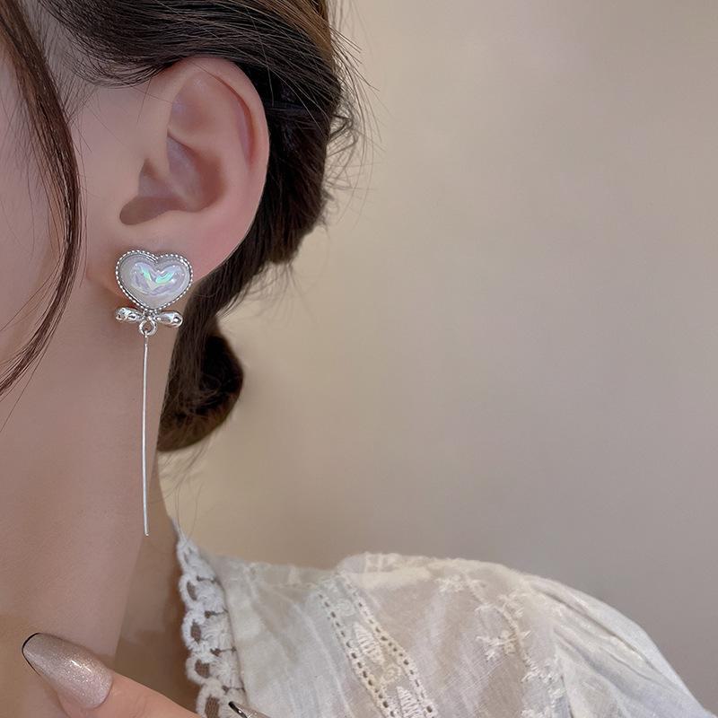S925 Silver Long Tassel Mermaid Pearl Earrings - Luxury Niche Style for Women