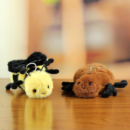Cuddly Insect Plush Keychain Soft Stuffed Animal Keyring Emotional Support Toy for Stress Relief And Comfort Playful Cuddle Buddy for Kids