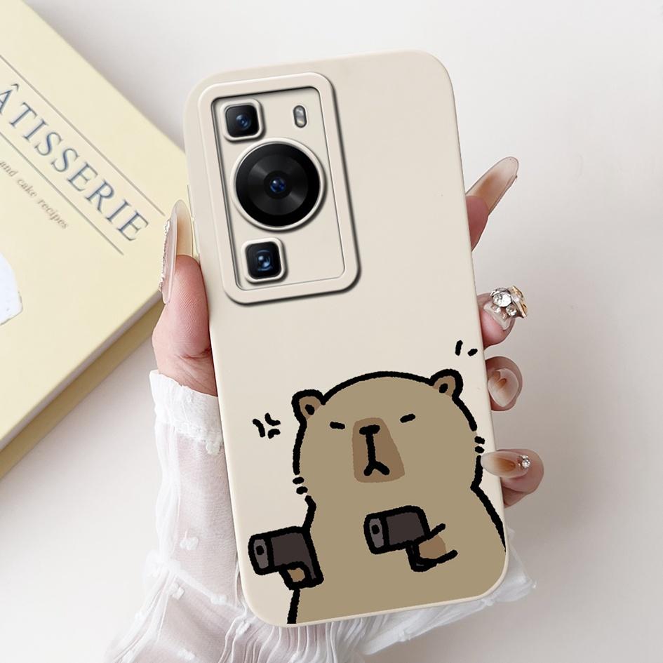 For Huawei P60 Pro Case MNA-LX9 Shockproof Cover Cute Cartoon Square Lens Protection Bumper For Huawei P60 Art P 60 P60Pro Funda