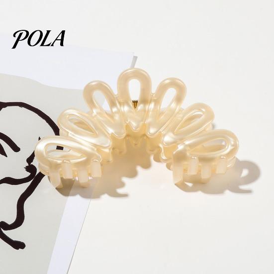 Hair Claw For Buns Back Head Shark Clip, Large Hollow Petal Shape Claw, Bun Holder Lightweight Clip Accessory, Size Shower for Thick And Half-Ties Ice