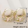 Huitan Trendy Flower Hollow Out Design Metal Hoop Earrings For Women Wedding Party Engagement Daily Luxury Accessories Gift
