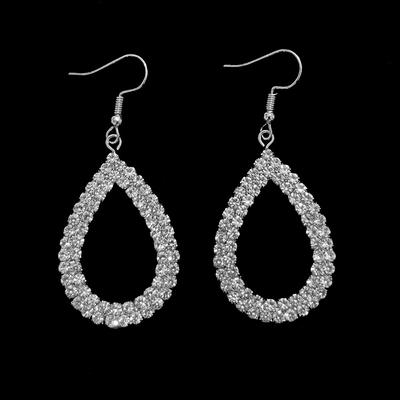 Fashion Water Drop Earrings, New Trend Fashion Alloy Material Inlaid Rhinestone Earrings Pendant