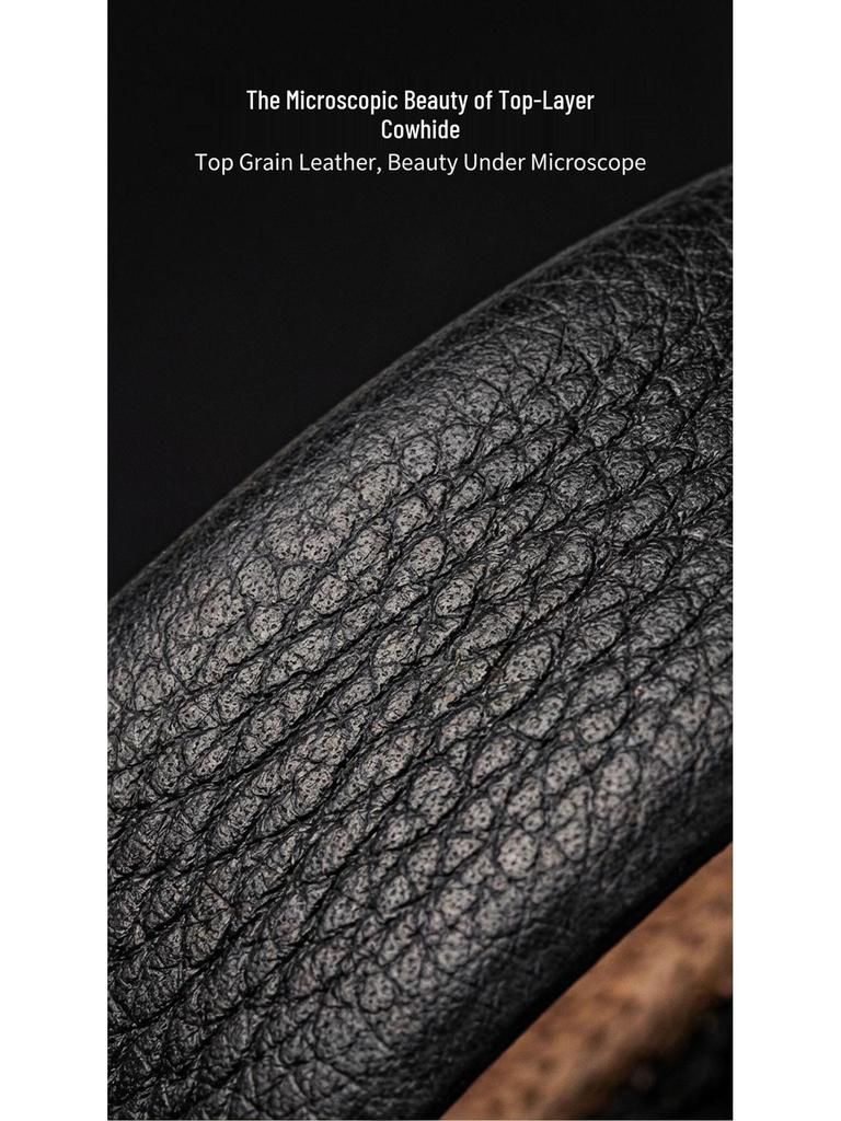 Men's High-Grade Alloy Automatic Buckle Leather Belt - Stylish & Versatile.
