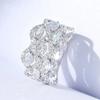 Luxury Ring Micro-Set Zircon For Women's 925 Silver Plated New Temperament Geometric Ring Wedding Party Jewelry Gift