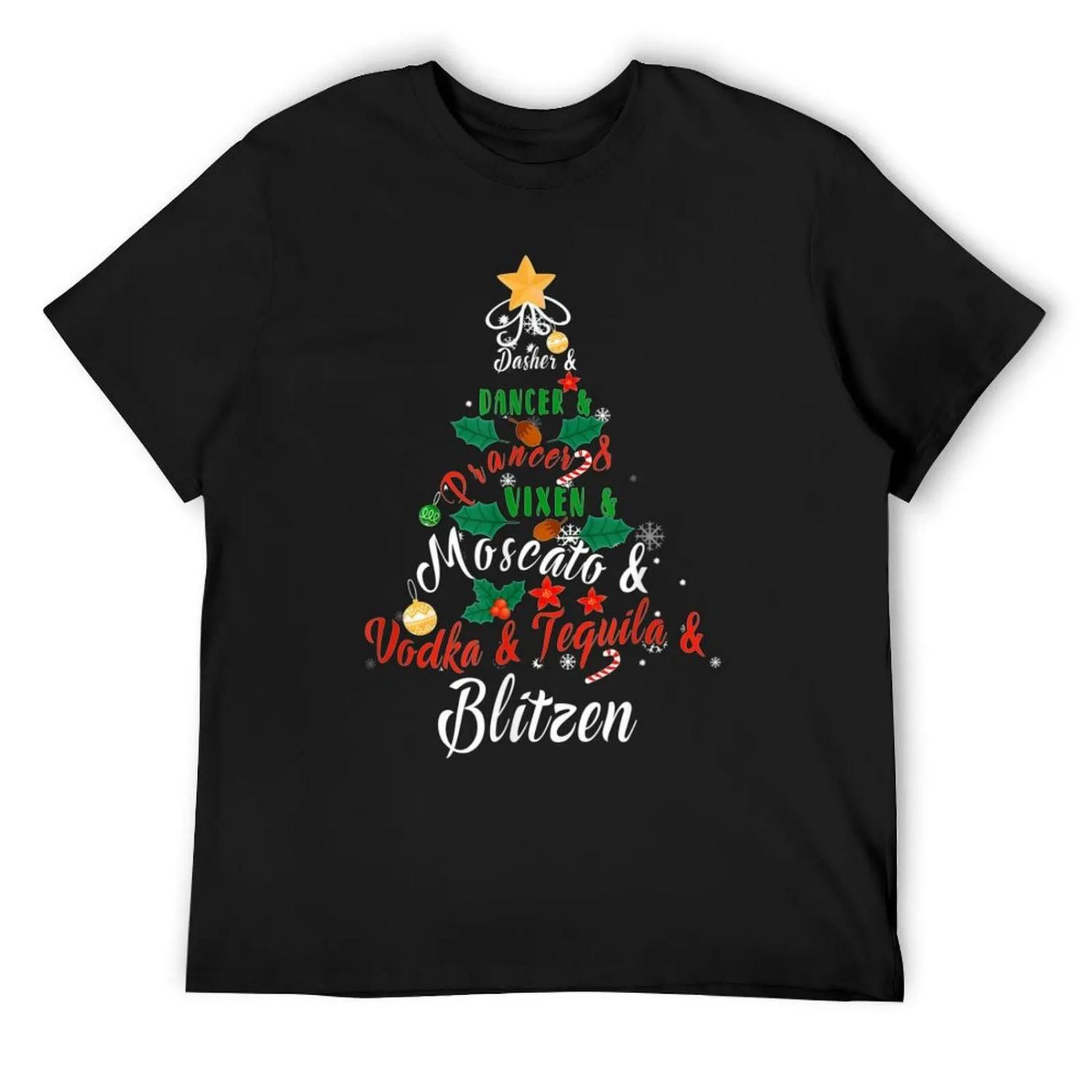 Dasher Dancer Prancer Vixen Moscato Vodka Tequila Blitzen T-Shirt shirts graphic tees custom shirt tee shirts for men S
