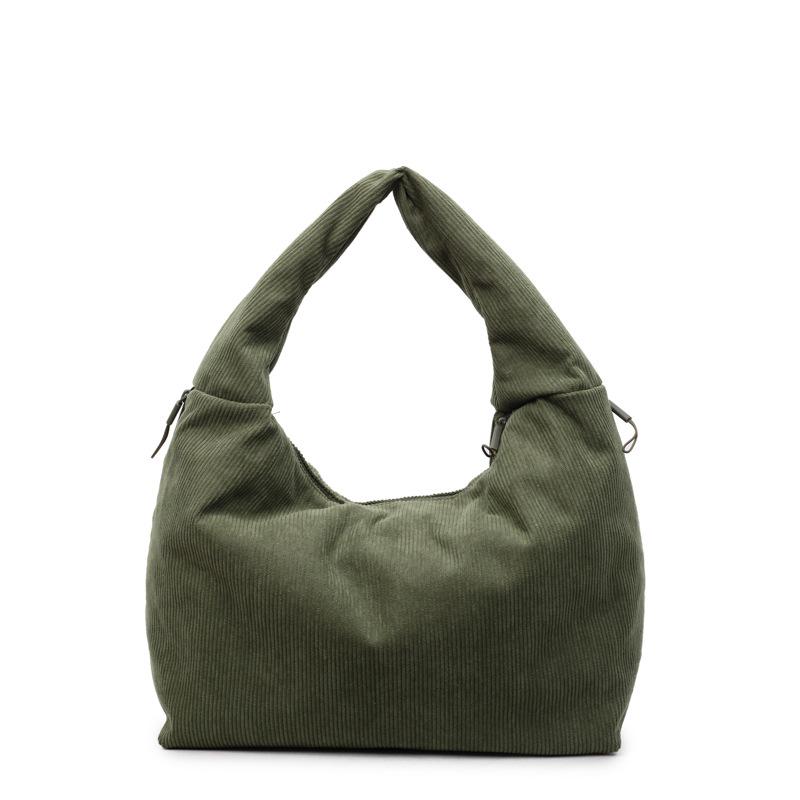 Women's Large Capacity Corduroy Tote Bag - Stylish Shoulder Bag for Students and Commuters