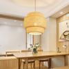 Handgefertigte Bambus-Geflecht-Pendelleuchte - Chinesischer Stil für Restaurants, Schlafzimmer, Gästehäuser & Teestuben.