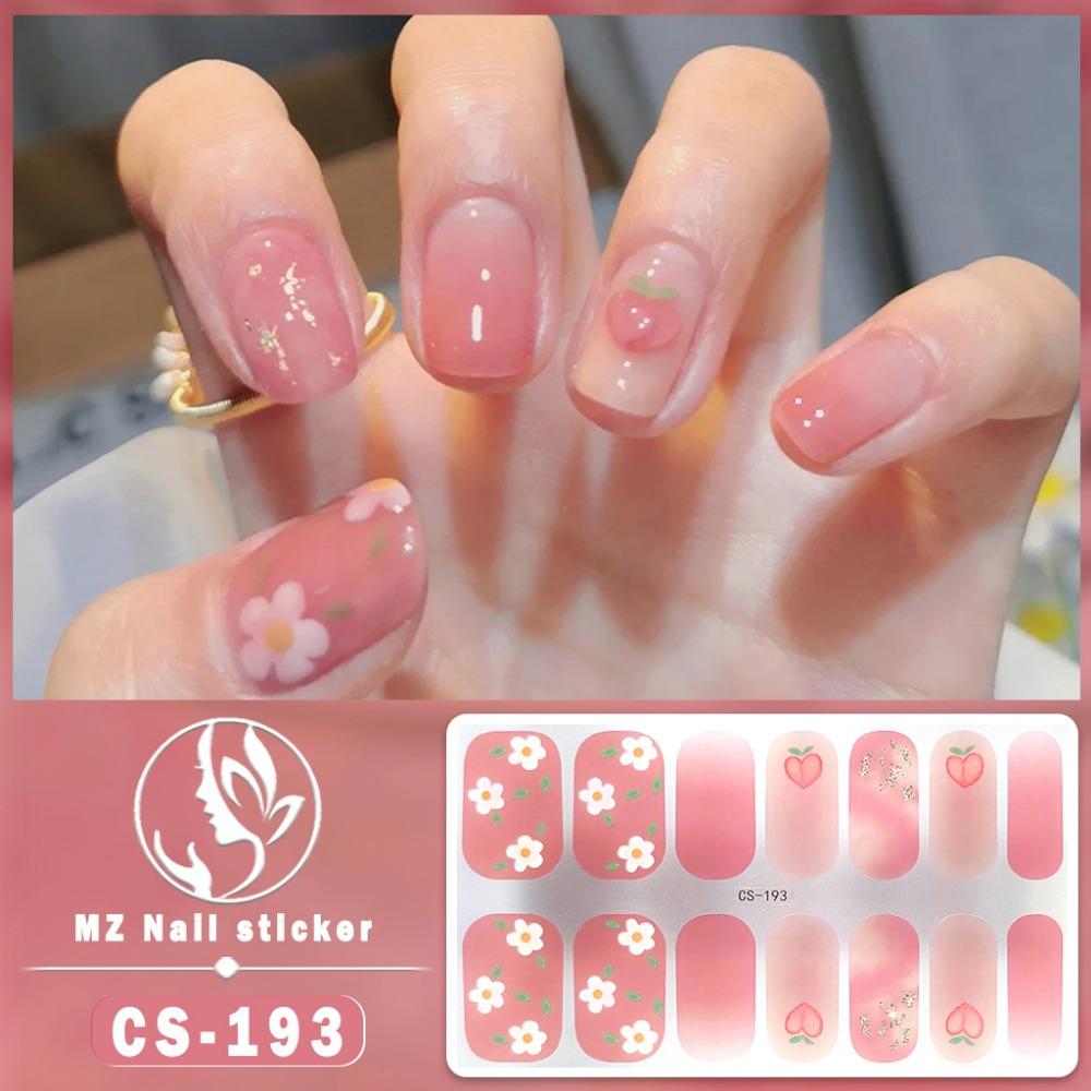 Waterproof No-bake Gel Nail Polish Film Full Sticker Japanese and Korean Style Love Nail Art Film Paper Nail Film Paper Patch