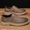 Men's Shoes Spring New Casual Leather Shoes Soft-soled British Trendy Shoes Men's Soft-soled Platform Leather Shoes