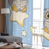 Cute Owl Star Moon Sheer Curtains For Living Room Bedroom Tulle Curtains Kitchen Window Treatments Panel Drapes