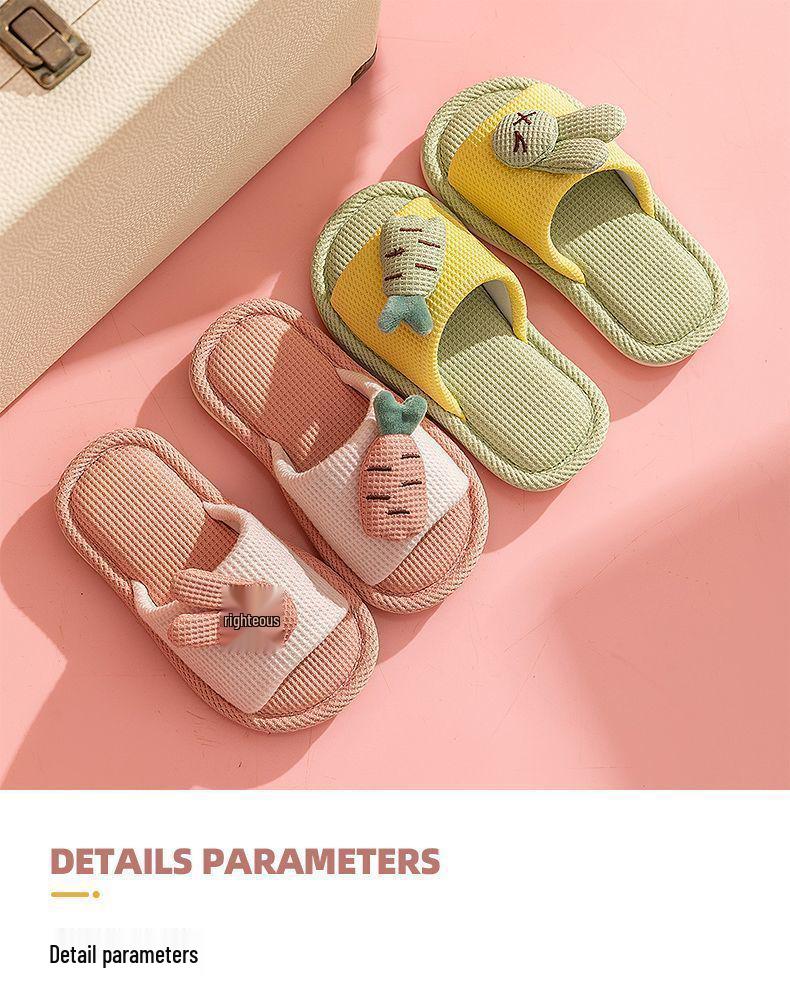 Children's Non-Slip Indoor Cotton Linen Slippers for Little Boys & Girls - Spring/Autumn, Medium/Large Sizes