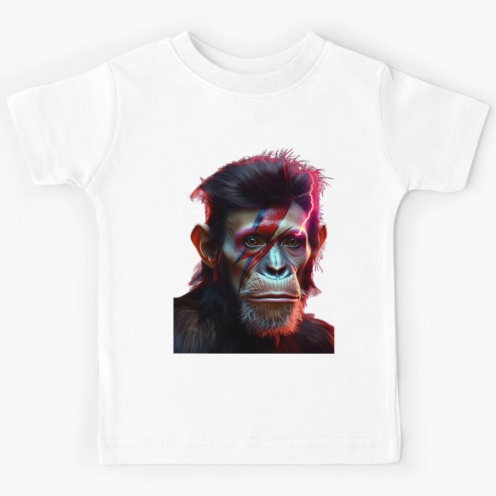 David Bowkey - Aladdin Sane David Bowie Inspired Chimpanzee T-Shirt Kids T-Shirt 120