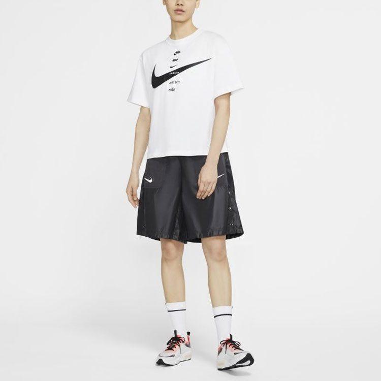 Nike T Shirts Women's White Crew Neck Moderate Straight Fit CU5683-100