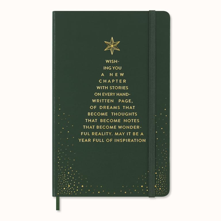 

Moleskine Holiday Notebook Hardcover Large Size Lined HOLIQP060K15TREE зелёный