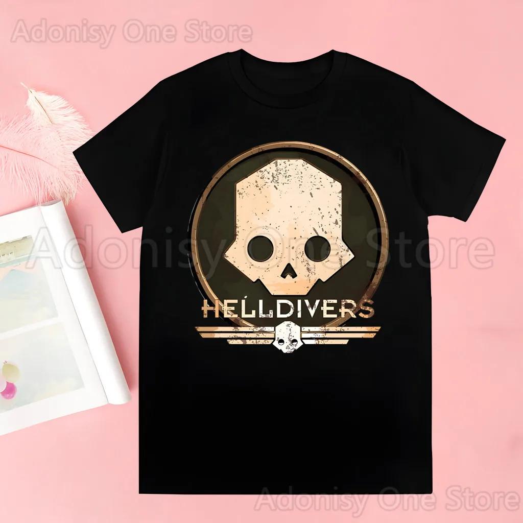 Helldivers Herren Sommer Kurzarm Mode Druck Herren T-Shirts Top T-Shirt Unisex Grafik Herren T-Shirt
