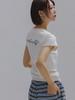 Aenhacheu Slim Modal Lettering Tee_Ivory