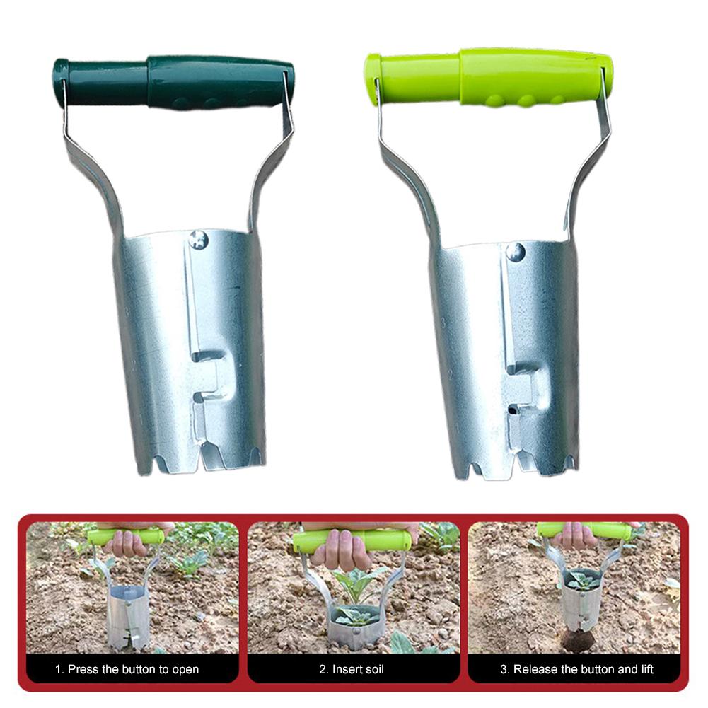 Stainless Steel Seeder Garden Flower Planting Planter Seedling Transplanter Excavator Horticultural Planting Hole Drilling Tools